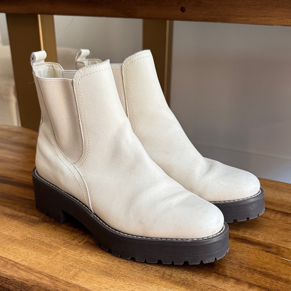 Sam Edelman Cream Ankle Boots